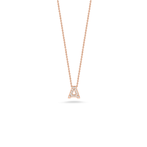 18K Rose Gold Tiny Treasures Diamond Love Letter Necklace