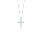18K White Gold Tiny Treasures Large Diamond Cross Necklace