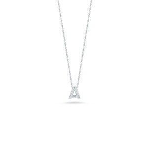 18K White Gold Tiny Treasures Diamond Love Letter Necklace