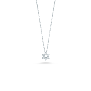 18K White Gold Tiny Treasures Diamond Star Of David Necklace