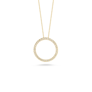 18K Yellow Gold Tiny Treasures Medium Diamond Circle Necklace