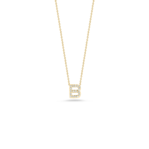 18K Yellow Gold Tiny Treasures Diamond Love Letter Necklace