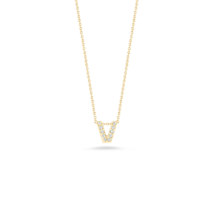 18K Yellow Gold Tiny Treasures Diamond Love Letter Necklace