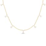 18K Yellow Gold Diamonds By The Inch Dangling Station Necklace