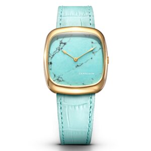 Natural Turquoise Stone In Gold