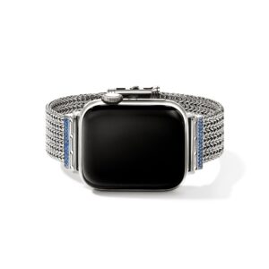 Smartwatch Strap, Sterling Silver, Blue Sapphires, 18MM