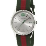 Gucci G-Timeless Watch, 38mm - Green and Red Nylon Strap
