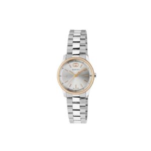 Gucci G-Timeless Watch, 29mm - Silver Dial Pink Gold-Plated Bezel