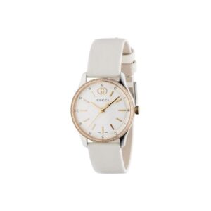 Gucci G-Timeless Watch, 29mm - White Diamantissima Dial, Leather Strap