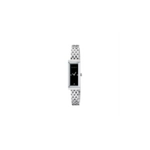 Gucci G-Frame Watch - Black Dial with Diamonds, Steel Bracelet