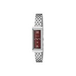 Gucci G-Frame Watch, 14x34mm - Burgundy Dial, Steel Bracelet