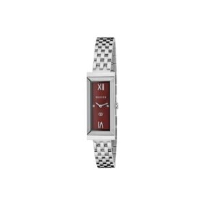 Gucci G-Frame Watch, 14x34mm - Burgundy Dial, Steel Bracelet