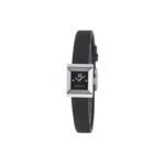 Gucci G-Frame Watch, 14x18mm - Black Dial with Diamonds, Leather Strap