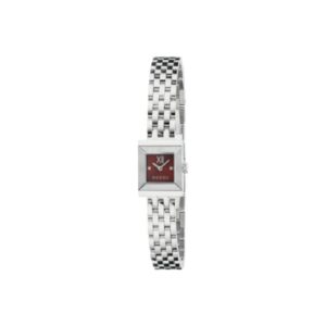Gucci G-Frame Watch - Square Burgundy Dial, Steel Bracelet