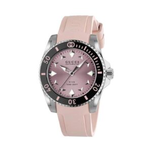 Gucci Dive Watch, 36mm - Pink Dial, Pink Rubber Bracelet