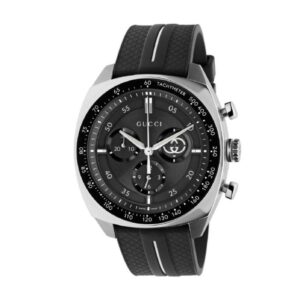 Gucci Interlocking Watch, 41mm - Black Dial, Black Rubber Strap