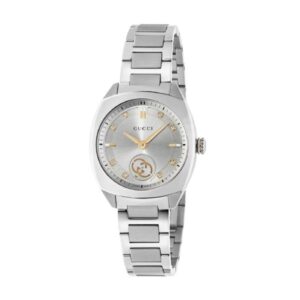 Gucci Interlocking Watch, 29mm - Silver Dial with Diamonds, Steel Bracelet