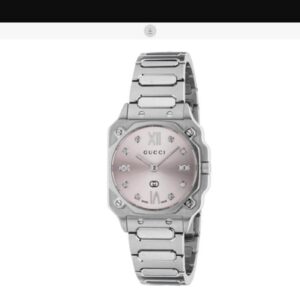 Gucci G-Flat Watch, 24mm – Pink Dial with Diamonds