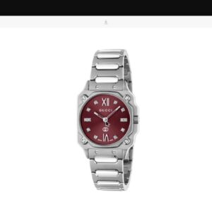 Gucci G-Flat Watch, 24mm – Burgundy Dial with Diamonds