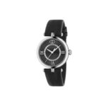 Gucci Model 2000 Watch, 30mm - Black Dial, Black Leather Strap