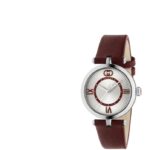 Gucci Model 2000 Watch, 30mm - Silver Dial, Red Leather Strap