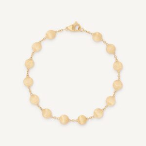 18K Yellow Gold Bead Bracelet, 7.25"