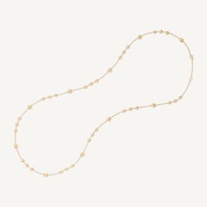 18K Yellow Gold Bead Long Necklace, 36"