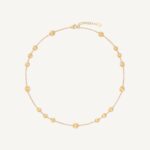 18K Yellow Gold Scattered Bead Necklace, 16.5"-18"