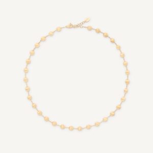 18K Yellow Gold Bead Necklace, 16.5"-18"