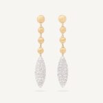 18K Yellow Gold Diamond Pignet Earrings, 2.6"