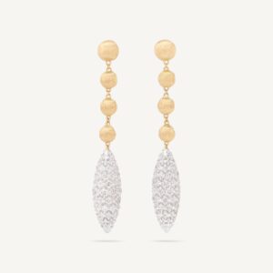 18K Yellow Gold Diamond Pignet Earrings, 2.6"