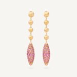 18K Yellow Gold Pink Sapphire Chandelier Earring, 2.6"