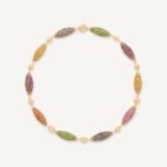 18K Yellow Gold Mixed Sapphire Necklace, 17.5"