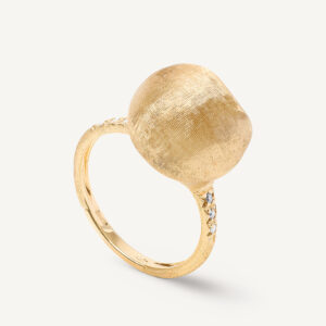 18K Yellow Gold Ring with Diamonds