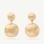 18K Yellow Gold Double Earrings, 0.8"