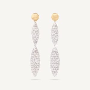 18K Yellow GoldDiamond Pignet Earrings, 3.1"