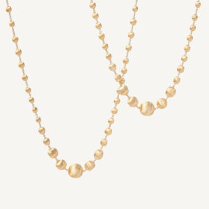 18K Yellow Gold Bead Graduated Necklace, 36"