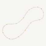 18K Yellow Gold Long Necklace with Pearls, 36"