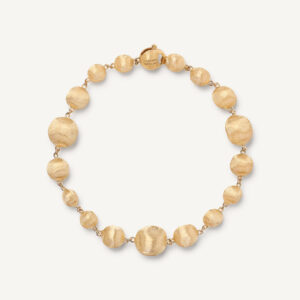 18K Yellow Gold Bead Bracelet, 7.5"