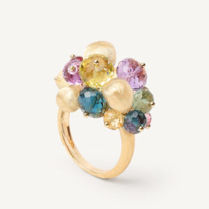 18K Yellow Gold Gemstone Cocktail Ring, Medium