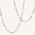 18K Yellow Gold Gemstone Necklace, 36"
