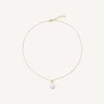 18K Yellow Gold Pearl Pendant Necklace, 15.25"-16.75"