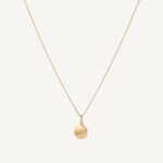 18K Yellow Gold Pendant Necklace with Diamonds, 15.25"-16.75"