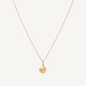 18K Yellow Gold Pendant Necklace with Diamonds, 15.25"-16.75"