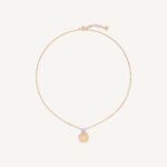 18K Yellow Gold Pendant Necklace with Diamonds, 16.5-18"