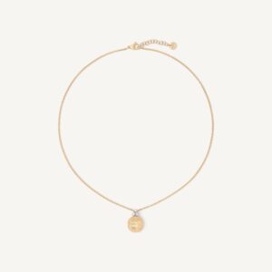 18K Yellow Gold Pendant Necklace with Diamonds, 16.5-18"