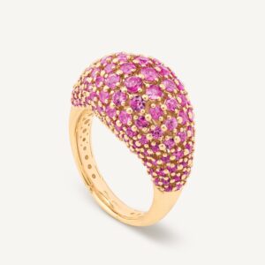 18K Yellow Gold Pink Sapphire Cocktail Ring
