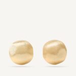 18K Yellow Gold Round Stud Earrings, 0.4"