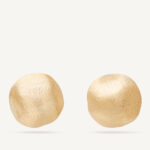 18K Yellow Gold Round Stud Earrings, 0.5"