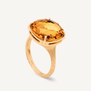 18K Yellow Gold Citrine Cocktail Ring